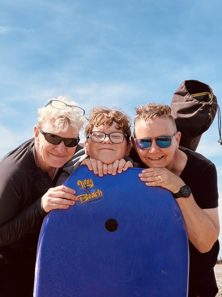 The Happy Tiddlers family enjoying a day at the beach